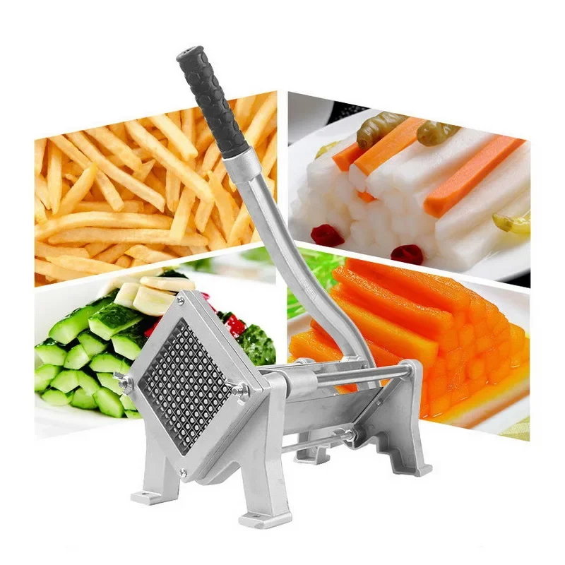 

Commercial Aluminum Chip Maker, Stainless Steel, Manual Strip Cutter, Cucumber Radish Onion Potato Kitchen Machine