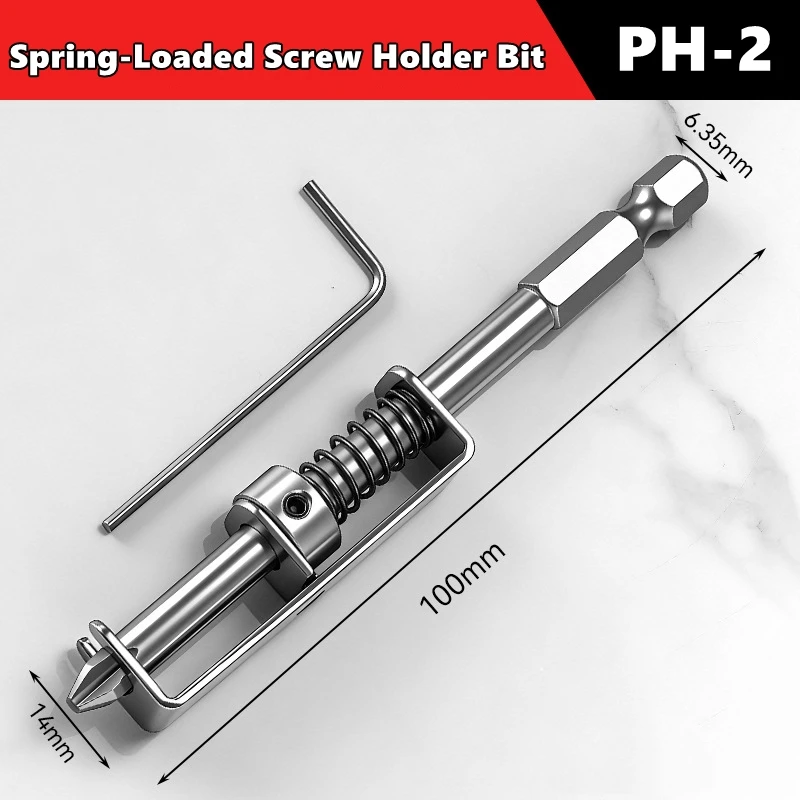 Spring-loaded Screw Holder Drill Bit Anti-drop Screwdriver Bit Fixing Clamp Set, Suitable for Electricians and Home DIY Repairs.
