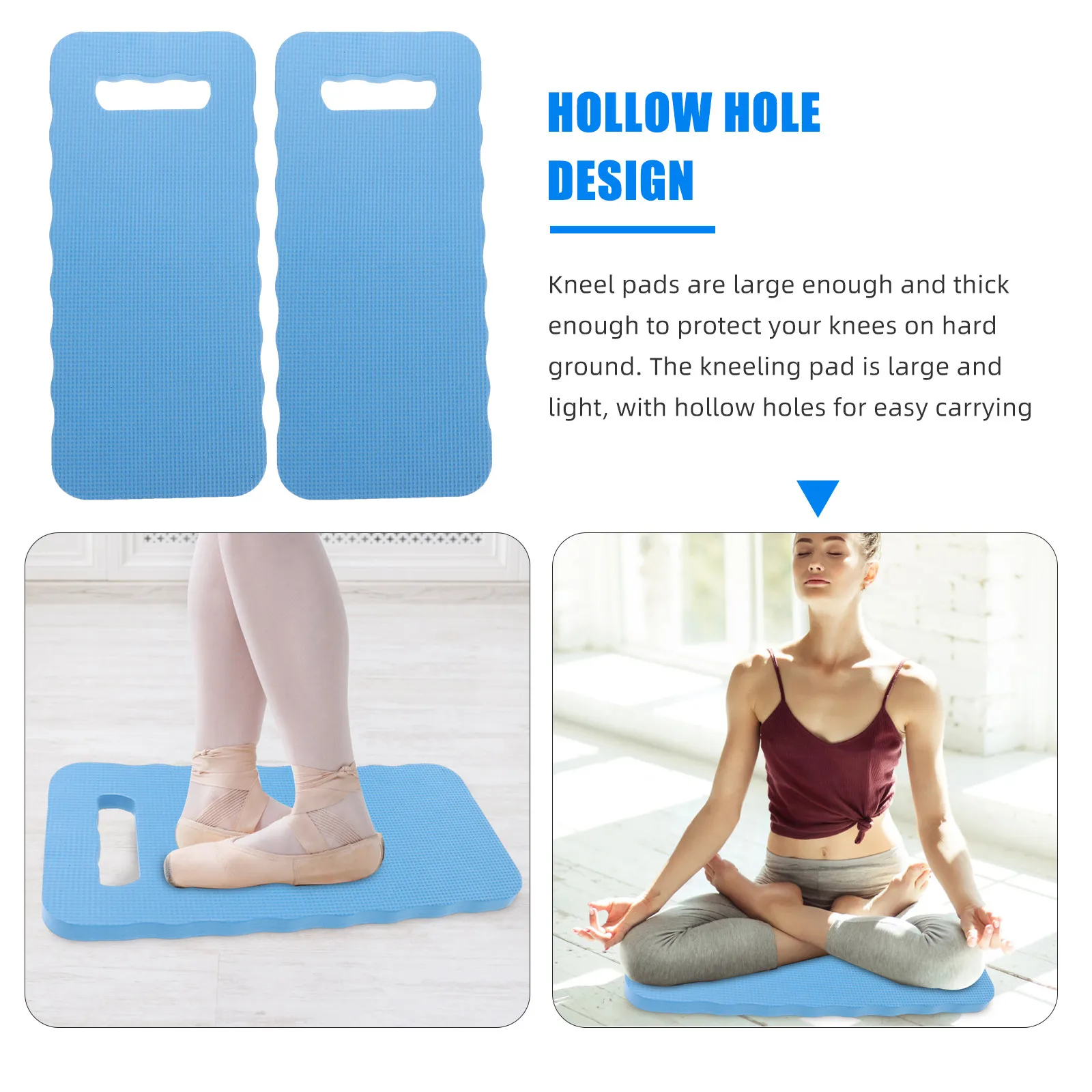 2Pcs Garden Kneeling Pad Thick Comfortable Kneel Mat Lightweight with Hollow Design for Outdoor Camping Yoga Gardening Use