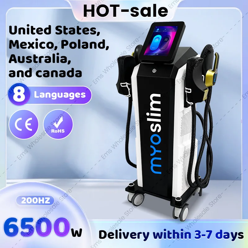

Myoslim 15 Tes 6500W Neo RF EMS Black Gold Sculpt Machine Fat Body Slimming Technology Muscle Stimulation Sculpting salo