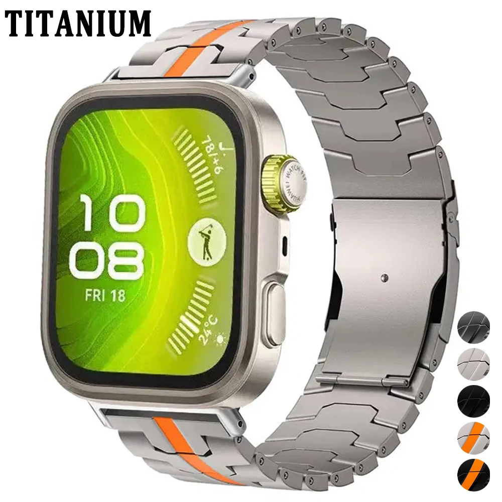 

Роскошный металлический титановый ремешок для часов для Huawei Watch Fit 4 Pro, мужской деловой браслет на запястье для Huawei Watch Fit 4 Fit 3, аксессуары