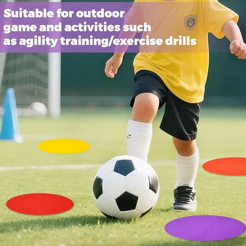 10 Buah Cakram Penanda Ketangkasan TPE Anti-selip 12Cm, Cocok untuk Latihan Sepak Bola, Bola Basket, Kebugaran, Kecepatan dan Ketangkasan