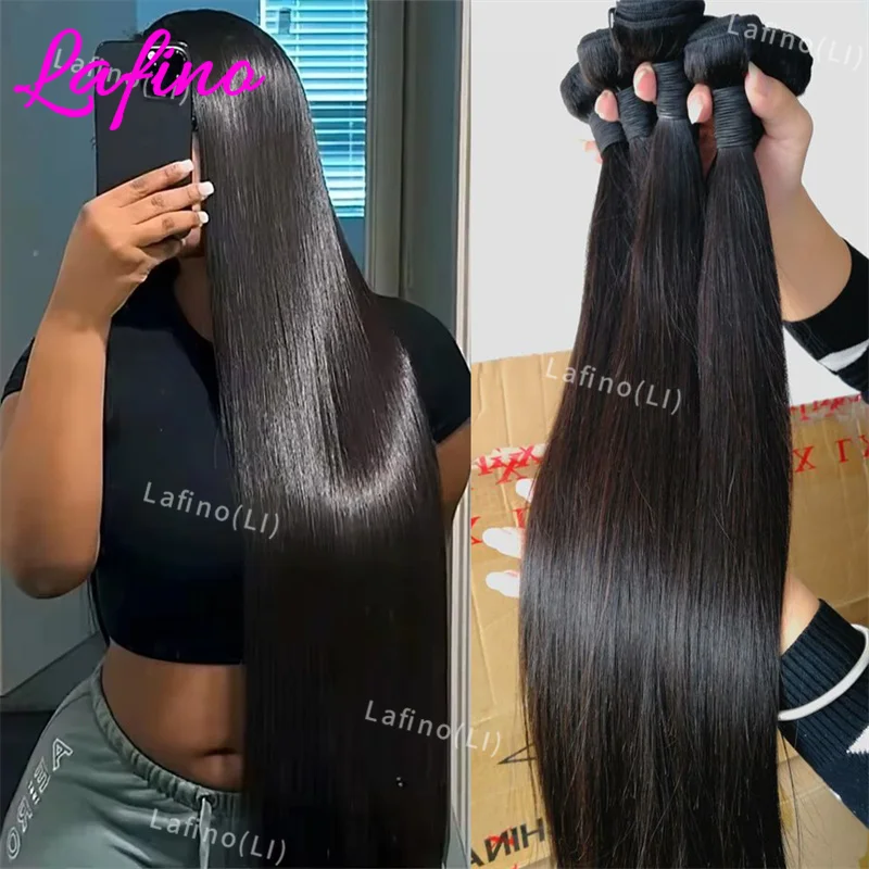 

30-дюймовые пучки человеческих волос, бразильские необработанные пучки волос, 28-дюймовые прямые человеческие волосы, 1/3/4 шт., пучки волос, парики для наращивания