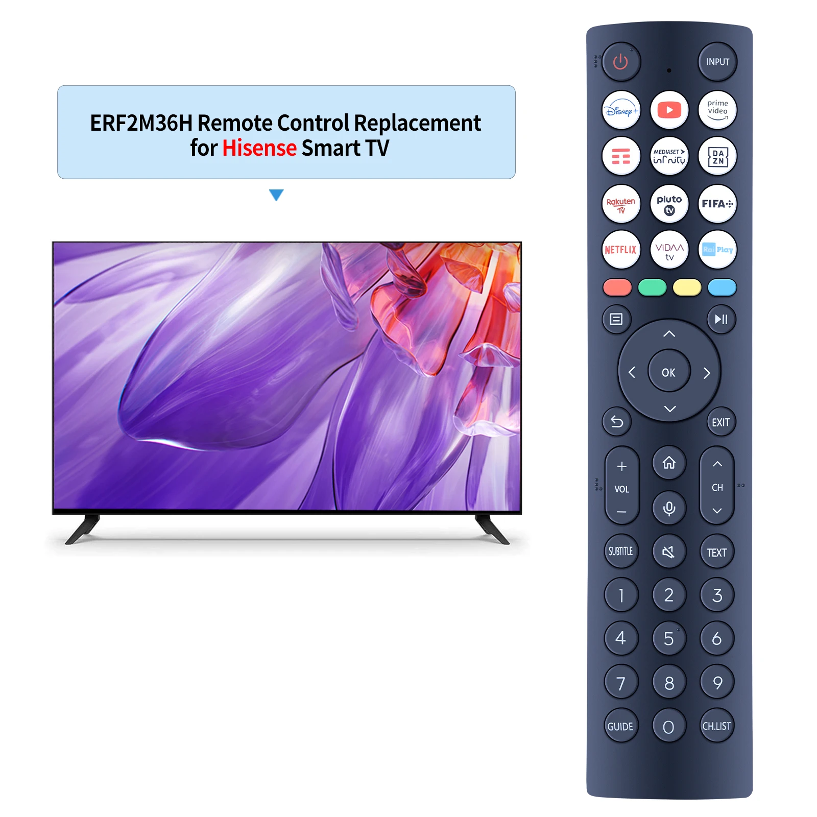 New ERF2N36H (0011) Voice Suitable for Hisense Smart TV Bluetooth Remote Control 65U6HQ