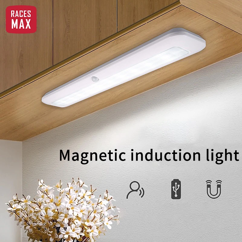 

Human Body Induction Light Long Strip Intelligent No Wiring Magnetic Suction Charging Night Light Wardrobe Cabinet Lighting