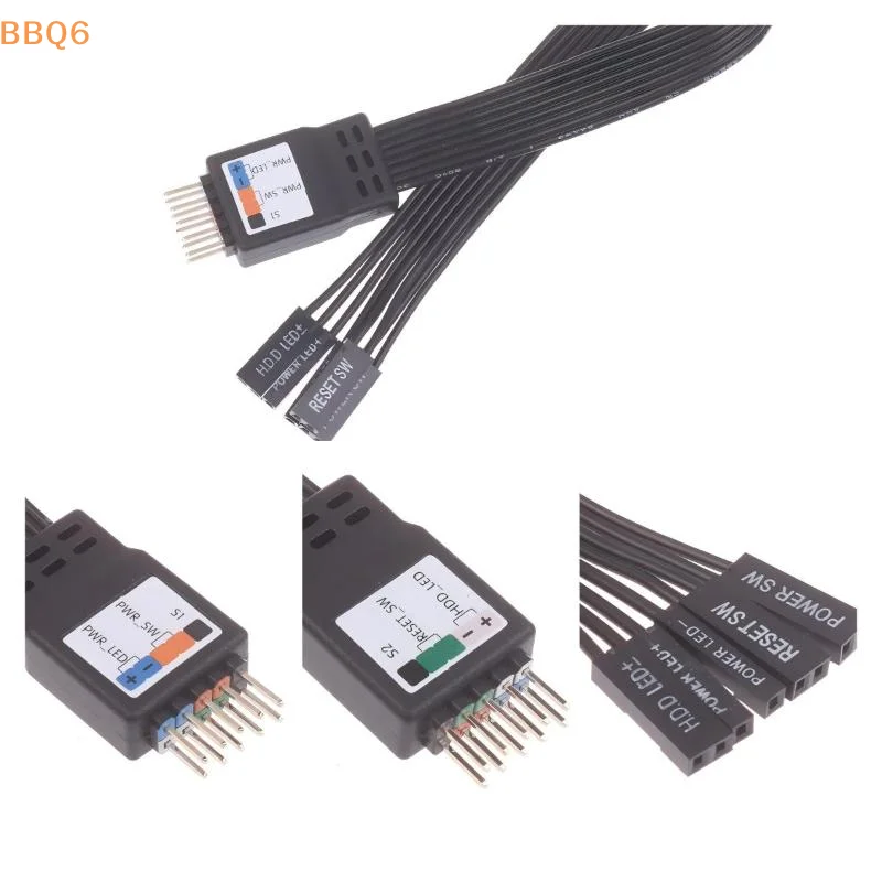 *1Pcs 9Pin Header Computer Motherboard Front Extension Cable For PC Motherboard Power Switch Restart Hard Drive 20cm 30cm 50cm