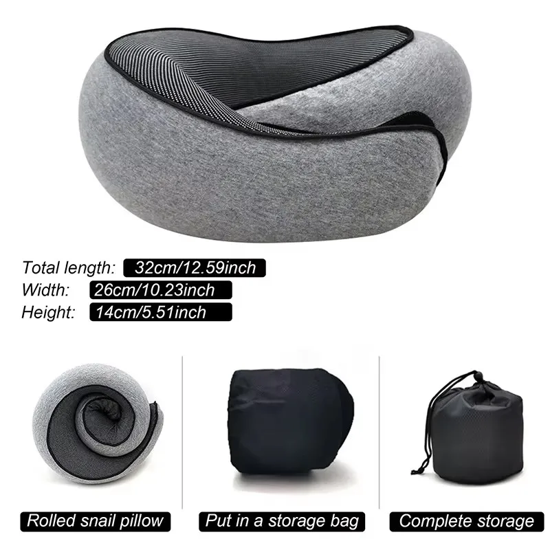 U-shaped Pillow Travel Drive Neck Pillow Memory Foam Protection Neck Support Portable Adjustable Soft Noon Break Sleep Pillows