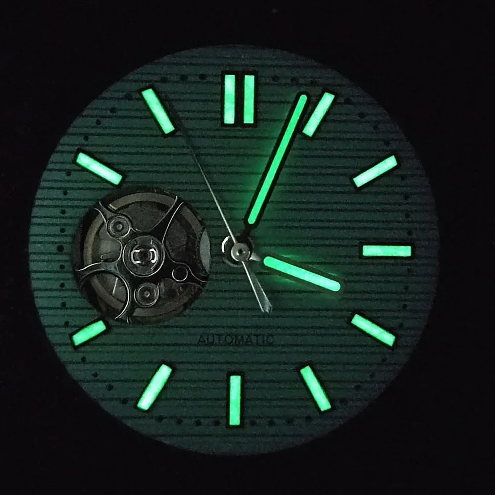 NH38 Case Hollow Dial Hands Stainless Steel Watch Case Bracelet Strap Watch Parts for Nautilus NH38 Automatic Movement Replace
