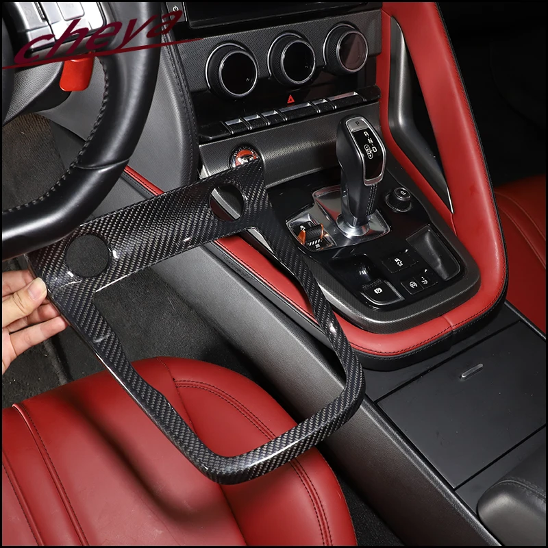 

For Jaguar F-TYPE f type 2013-2024 LHD Real Carbon Fiber Car Center Console Gear Shift Control Frame Gearshift Panel Cover