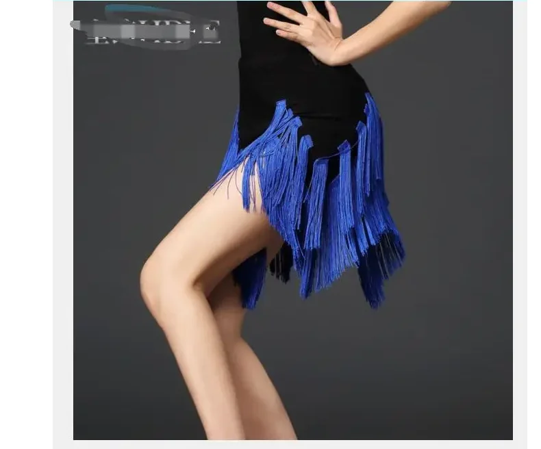 1pcs/lot woman fashion tassel latin skirt woman patchwork latin dancing skirt