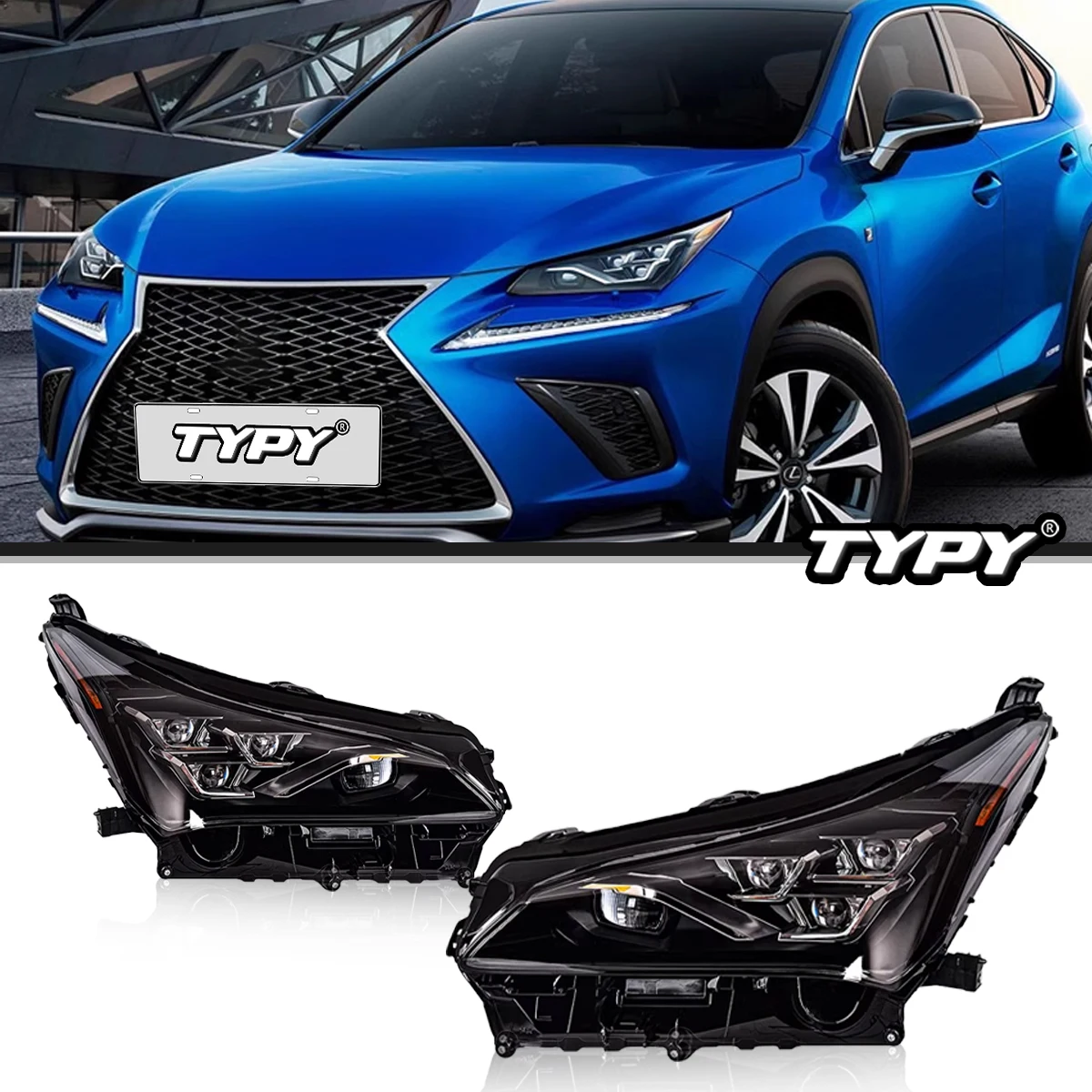 

TYPY New LED Headlight Upgrade Modified Full Head Lamp For Lexus NX 2015-2021 Turn Signals Daytime Running Lights