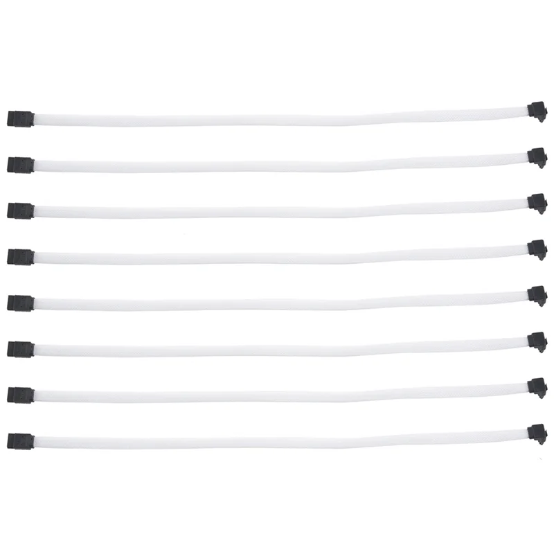 FULL-8 Buah 50CM SATA 3.0 III SATA3 7Pin Kabel Data Sudut Kanan 6 Gb/s Kabel SSD HDD Kabel Data Hard Disk dengan Lengan Nilon