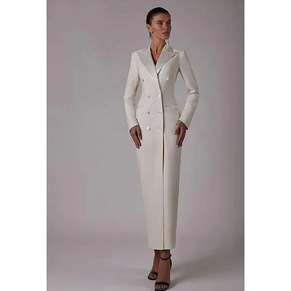 Double Breasted Slim Fit Women Blazer Shawl Lapel New High Quality Fashion 1 Piece Only Jacket