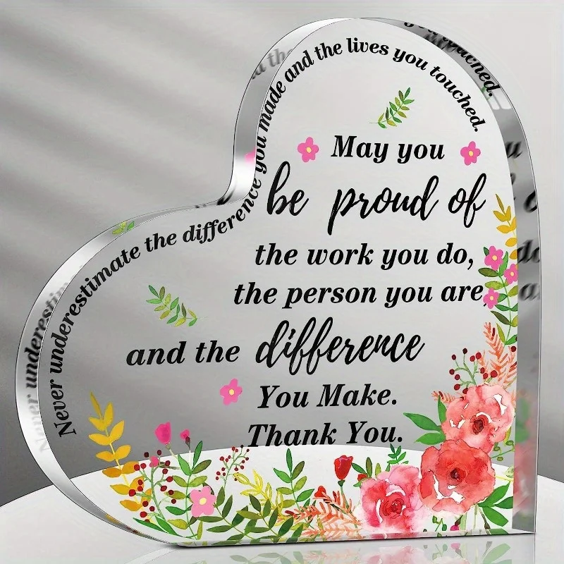 Thank You Acrylic Gift for Coworker, Nurse, Teacher, Farewell