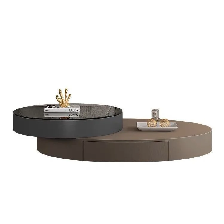 

Minimalist, oval, coffee table, light luxury, modern, creative, upper and lower rotating coffee table
