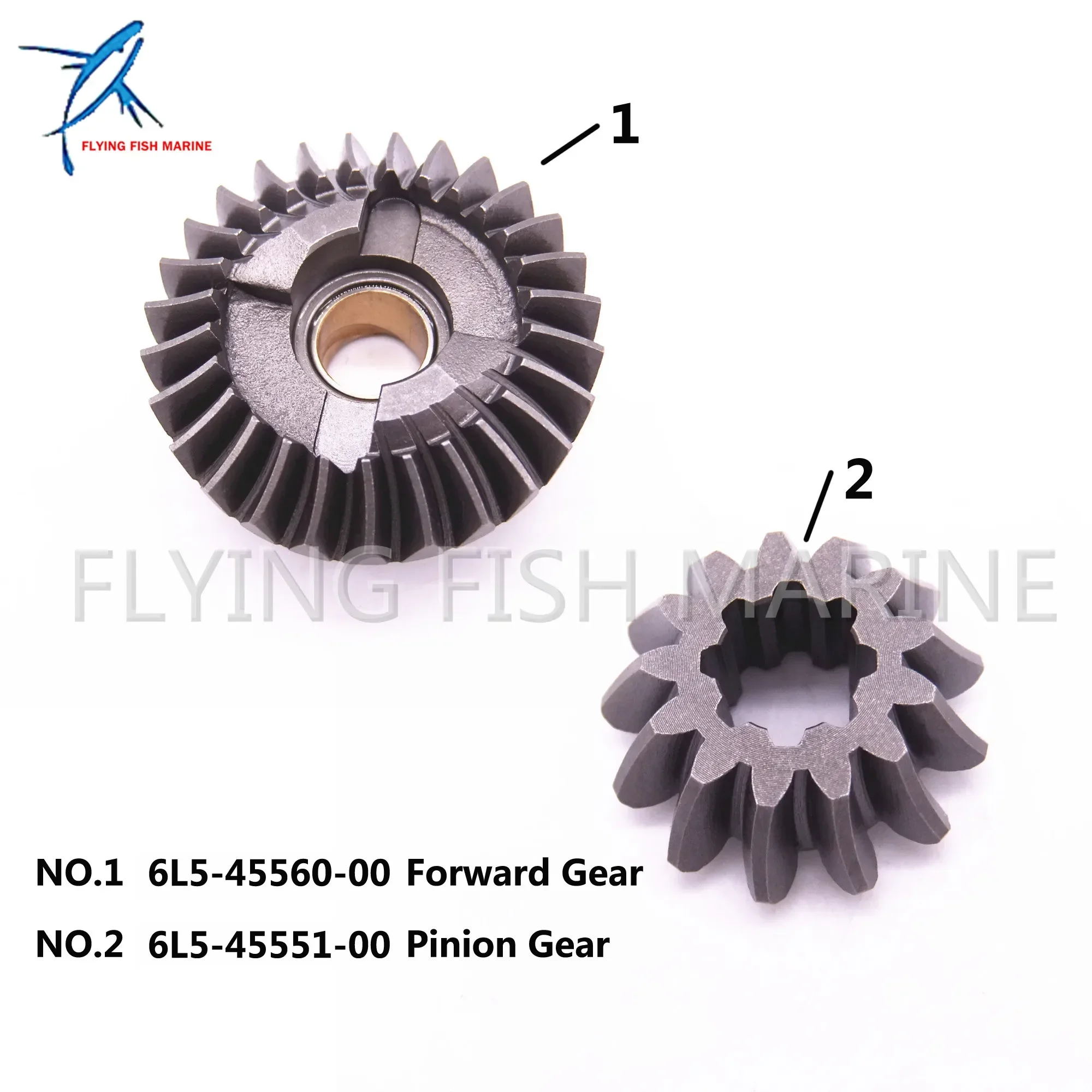 Boat Motor Gears Set for Yamaha F2.5 F2.5MHC Outboard Lowering Casing 6L5-45560-00 Forward Gear & 6L5-45551-00 Pinion Gear
