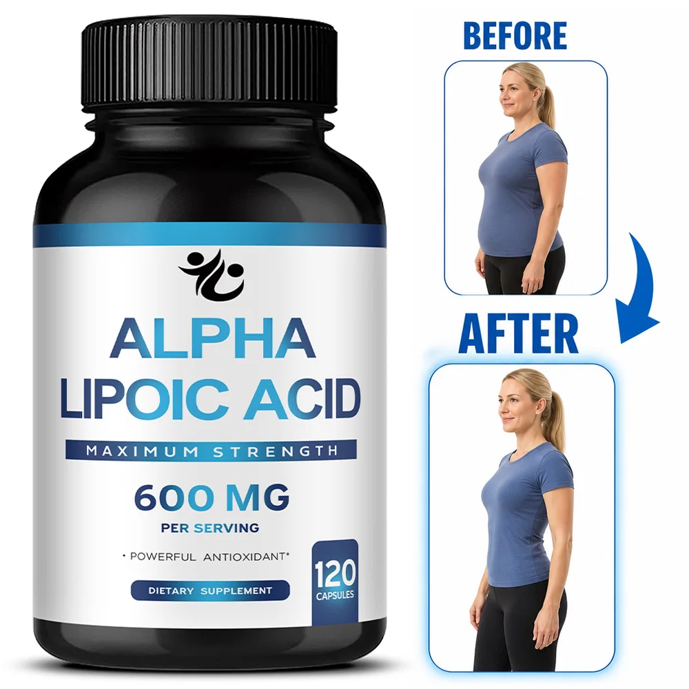 Alpha Lipoic Acid 600mg Per Serving - Potent Antioxidant for Cardiovascular Health (ALA Supplement) - Non-GMO, Gluten Free