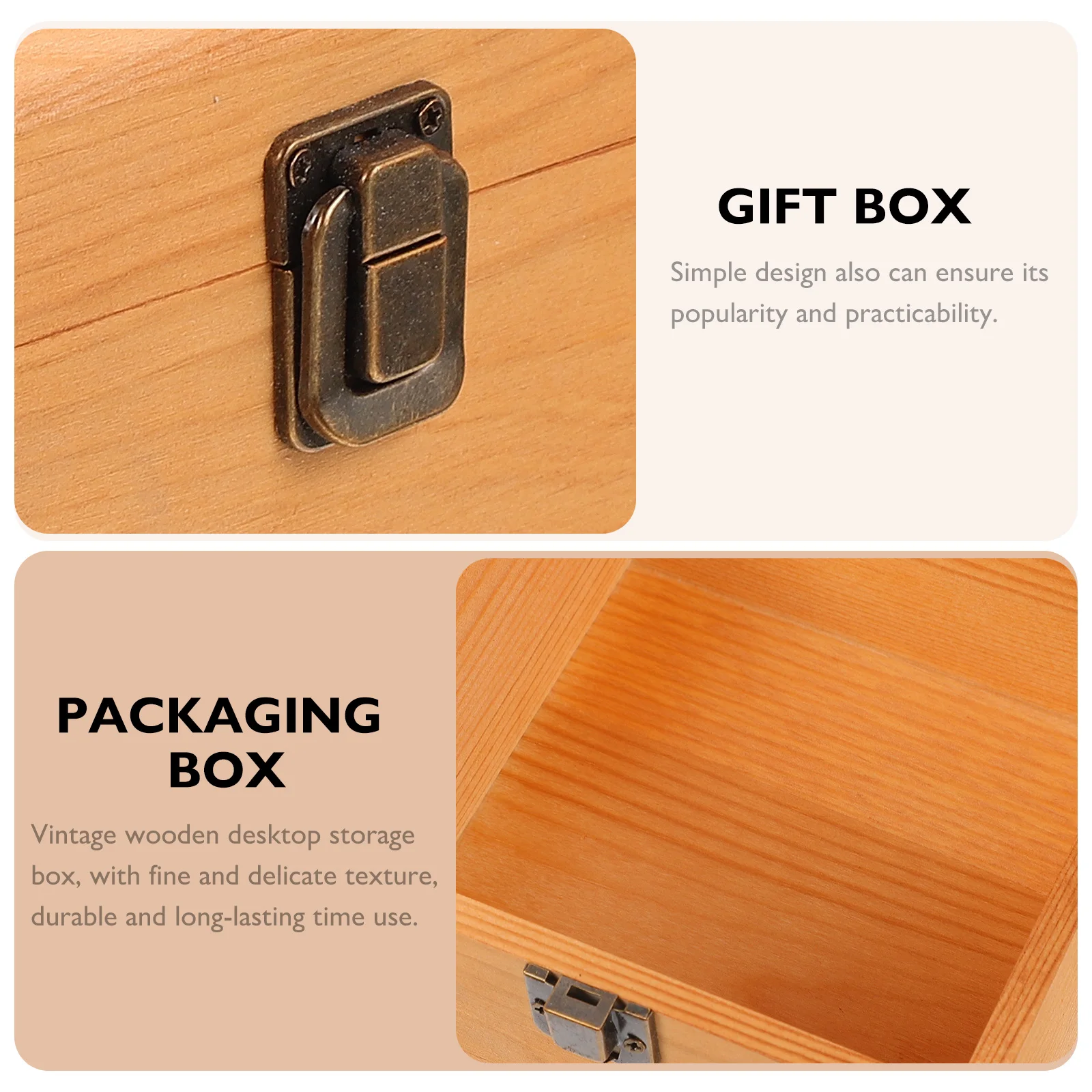 

1Pc Retro Wooden Gift Box Vintage Storage Case Unique Home Accessories Stylish Decor