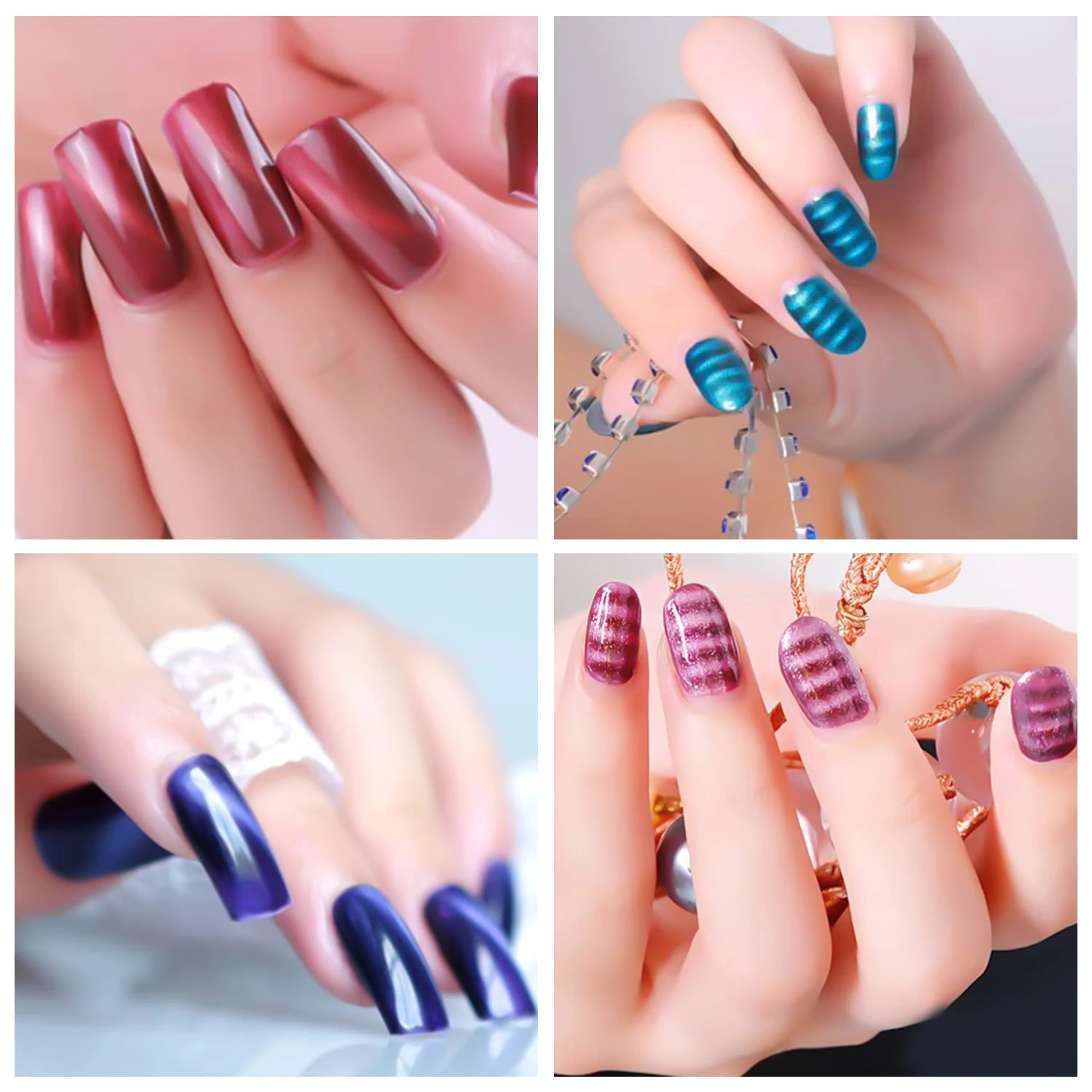 Set di strumenti per nail art Cat Eye di lusso, squisito e di alta qualità da 15 pezzi - Bellissimi accessori per unghie Cat Eye -