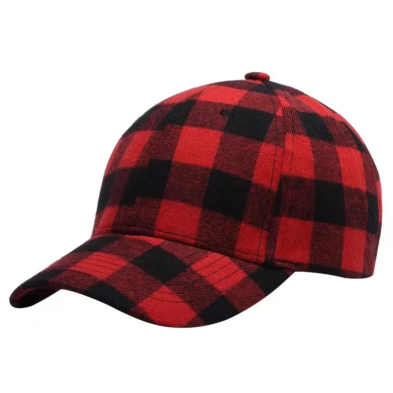 Women's Cotton Baseball Cap Summer UV Protection Adjustable Checkered Ponytail-Friendly Outdoor Sun Hat Fashionable Casual Style
