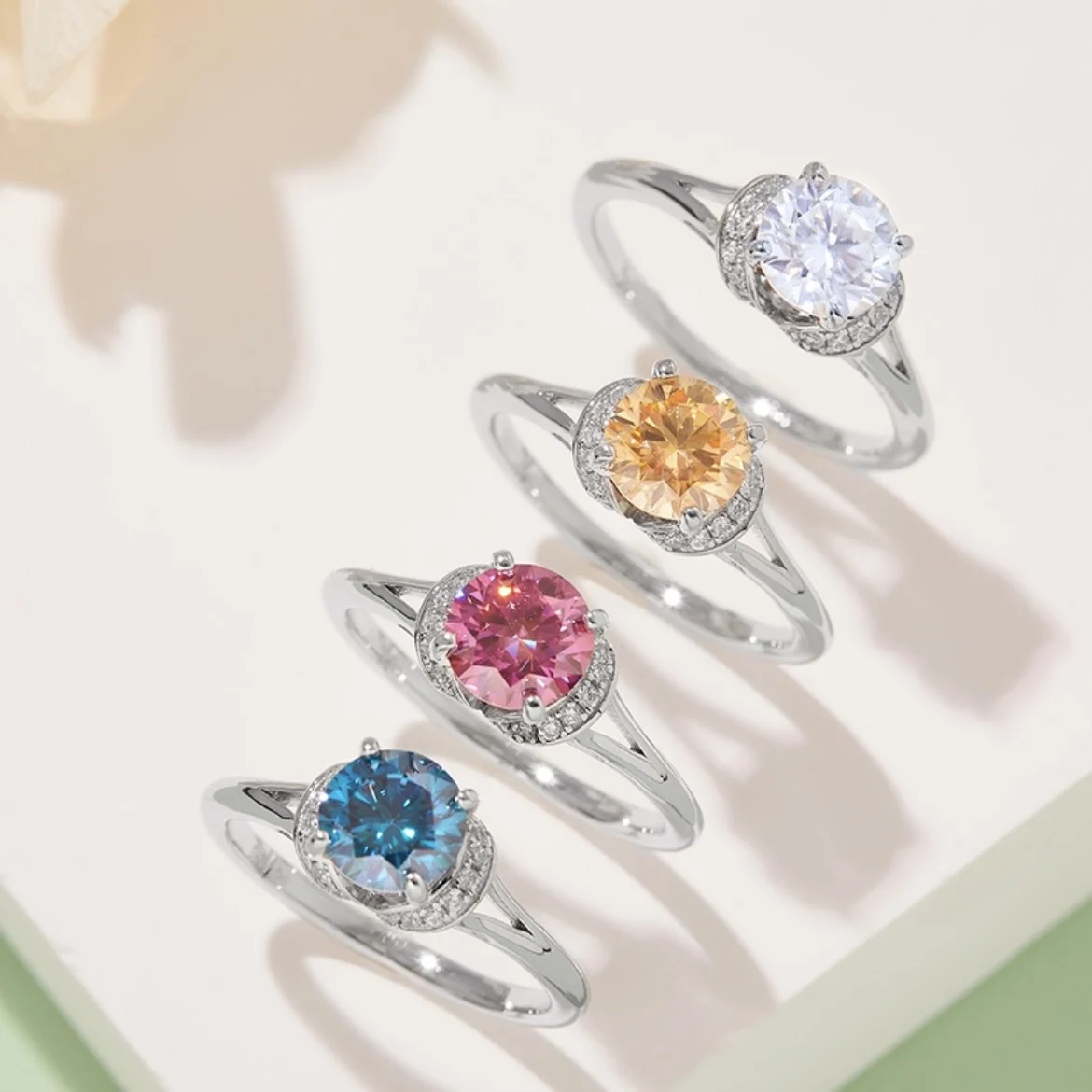 

Кольцо из стерлингового серебра S925 с муассанитом, белое золото, 6,5 мм, синтетические кольца с муассанитом