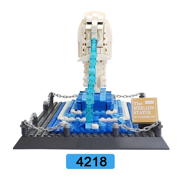 4218 Streetview Series Toy Bricks Merlion Singapore Landmark ABS Plastic Building Block MOC Block Set Collection Toys 503+PCS