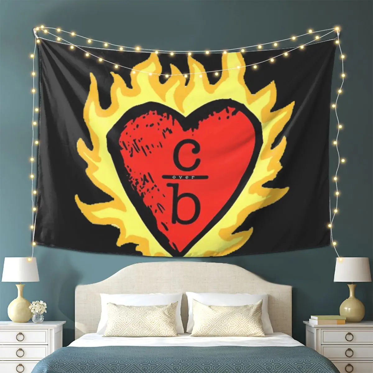Clothes Over Bros Heart Logo Tapestry Wall Hanging Aesthetic Home Decoration Tapestries for Dorm Room