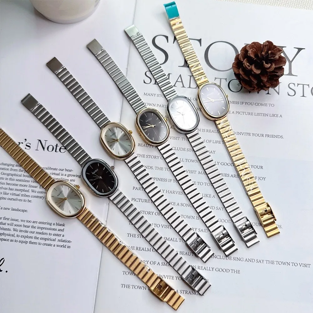 New Oval Dial Quartz Watch Simple Fold-down Clasp Watch Women Watch Student Wristwatch