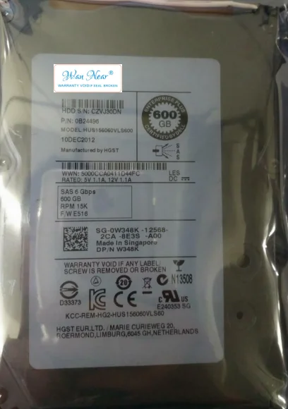 For 0W348K W348K  600GB 15K RPM 6Gbps 64MB 3.5