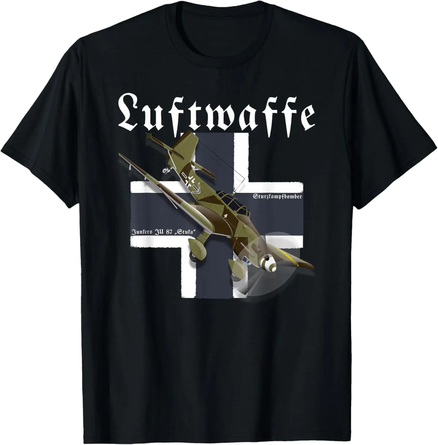 WW2 German Warbird Junkers Ju 87 Stuka Dive Bomber T-Shirt 100% Cotton O-Neck Short Sleeve Summer Casual Mens T-shirt Size S-3XL