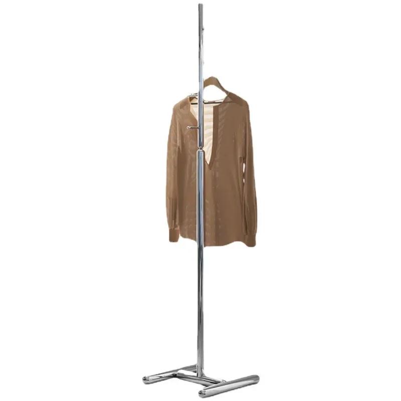 

Light luxury clothes hanger, home floor bedroom Internet celebrity stainless steel clothes hanger