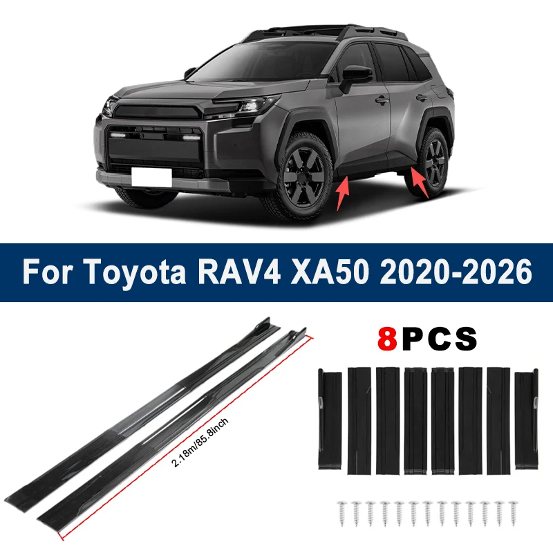 

2.18m Sectional Side Skirt Extension Lips For Toyota RAV4 XA50 2020-2026 - Racing Side Spoiler Car Modified Body Kit Accessories