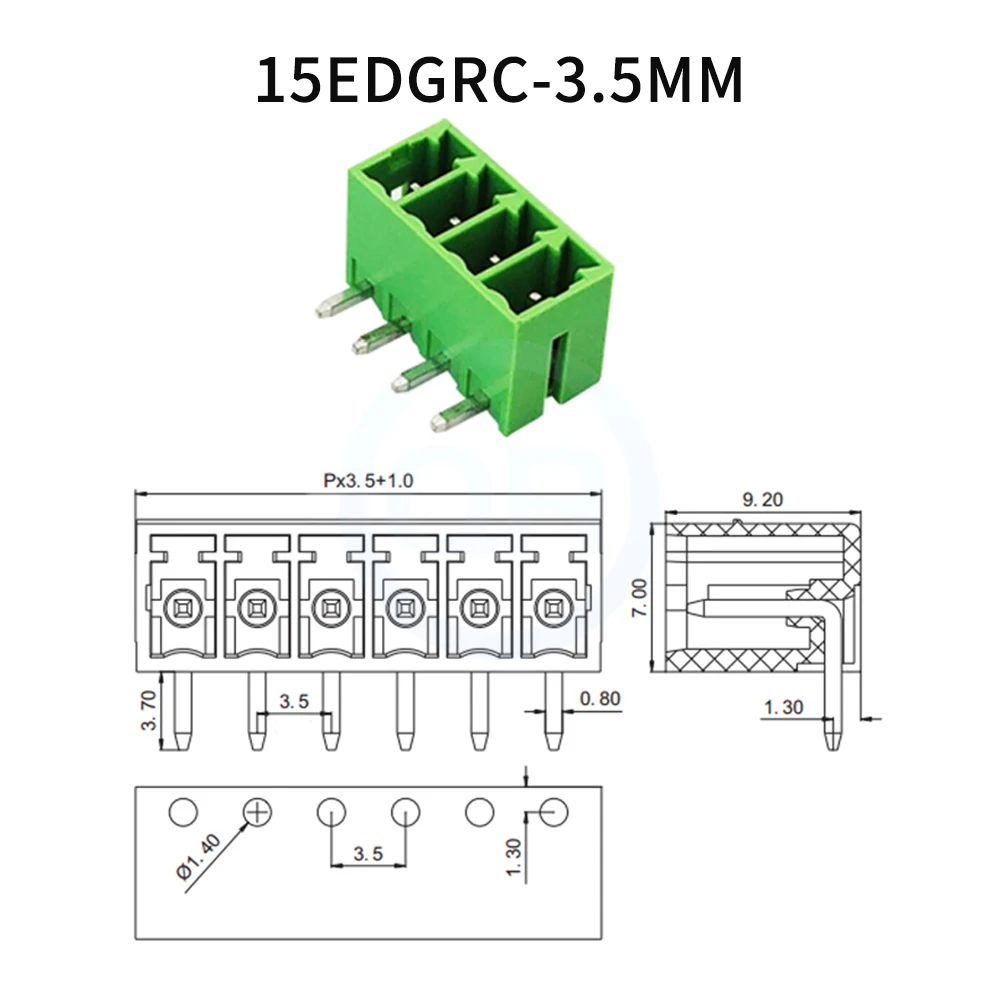 (10 Sets) 2EDGKN + 2EDGV / 2EDGR 3.5MM Screwless PCB 3.5 15EDGKN VC / RC Flat Spring Push Right Angle/Straight Pin Complete Set