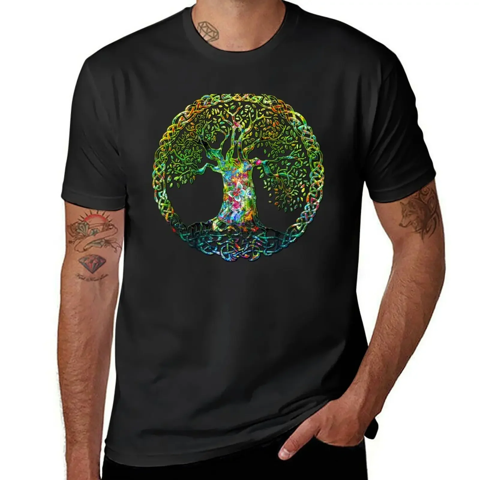 TREE OF LIFE - screaming spring *awesome UNLISTED designs in my portfolio* T-Shirt tops Men's cotton t-shirt