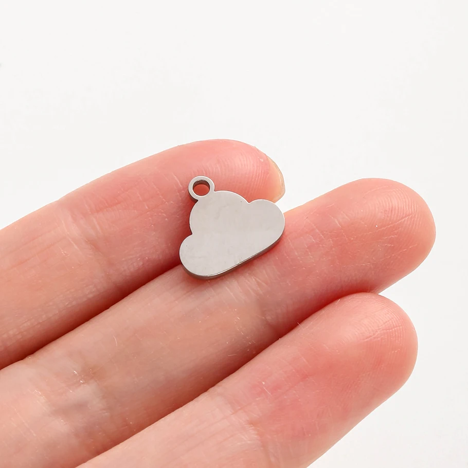 6 Stück modische Anhänger, Alien, Raumschiff, Mond, Edelstahl-Charms für die Schmuckherstellung, Taschenanhänger, DIY-Halskette, Ohrringe, Großpackung – Detail 9