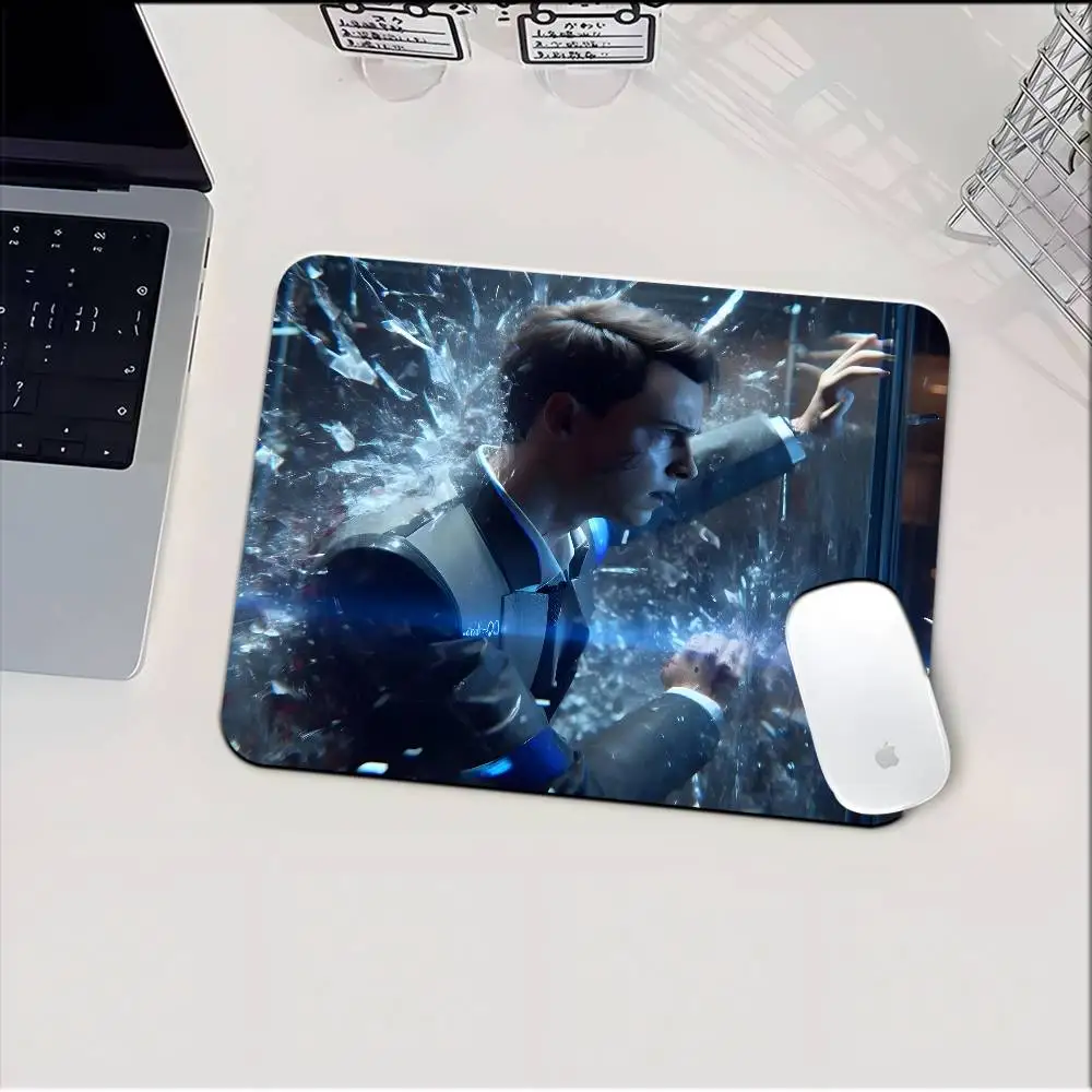 Tapis de souris Game D-Detroit Become Human, petit tapis de souris LockEdge pour les joueurs, tapis de bureau d'ordinateur rectangulaire en caoutchouc antidérapant