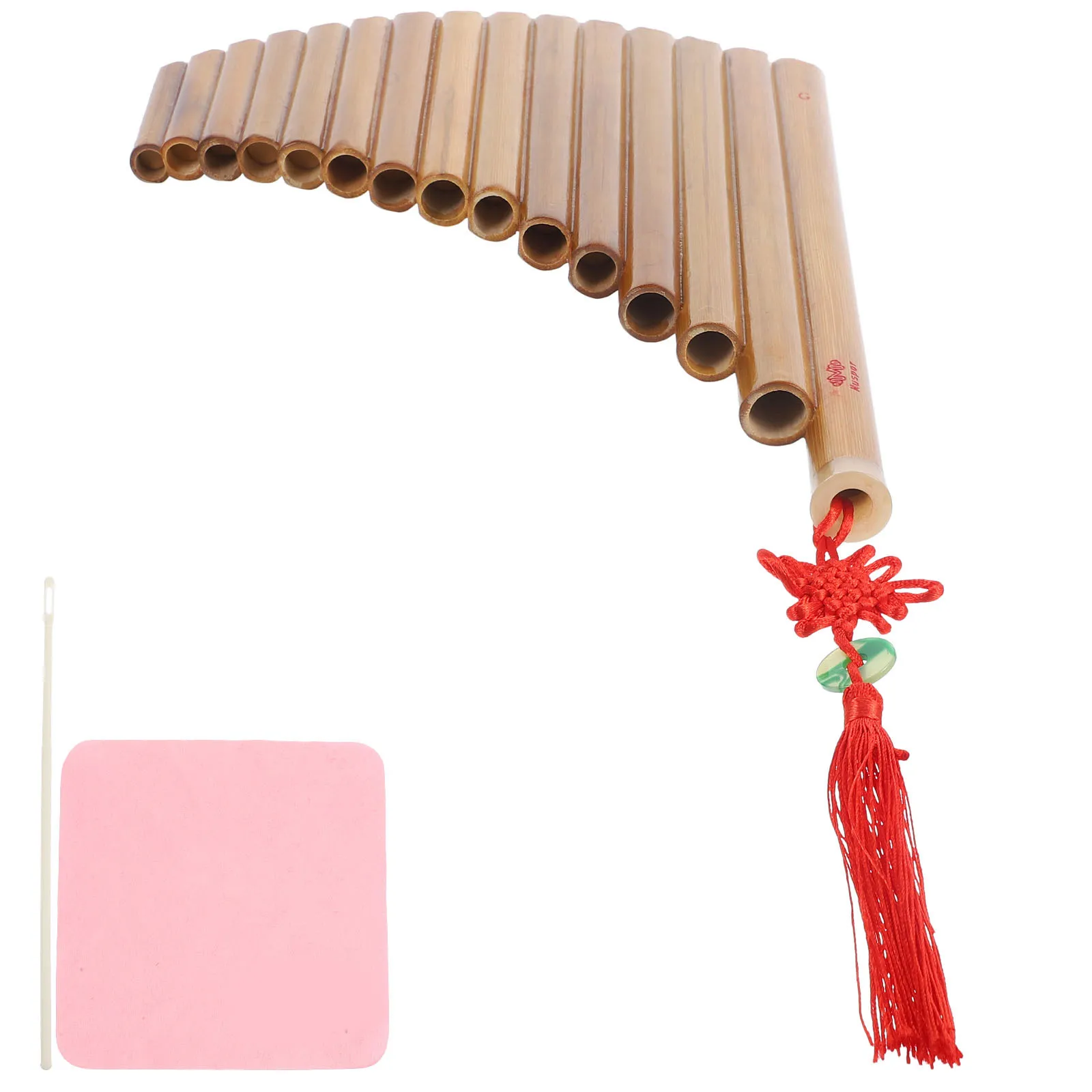 

1Pcs Bamboo Pan Flute 15 Hole Professional Beginner Musical Instrument Portable Traditional Panpipe for Students and Music