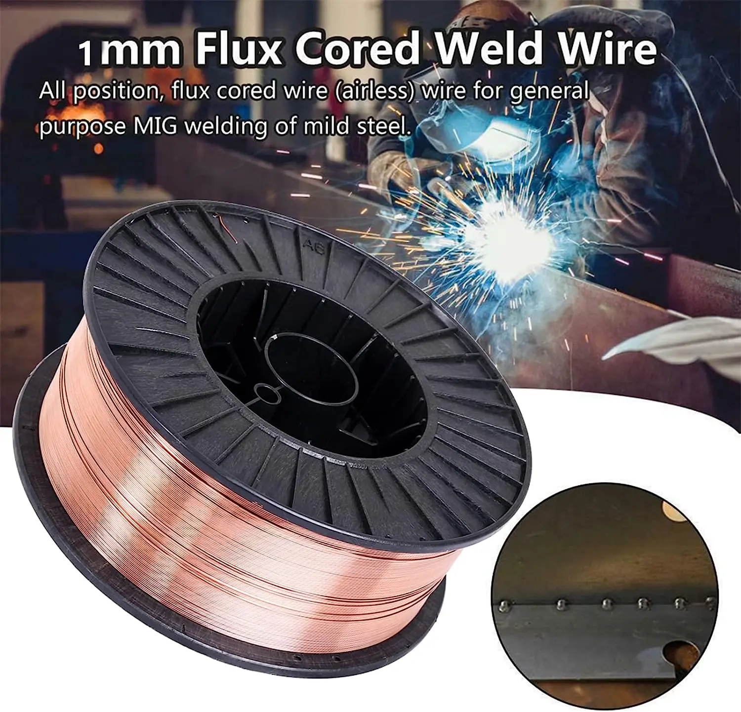 1 مللي متر الكربون الصلب الغاز محمية أسلاك اللحام أسلاك الفولاذ الطري كجم MIG أسلاك اللحام تدفق الأساسية 0.6/0.8/0.9/1.0 ER50-6