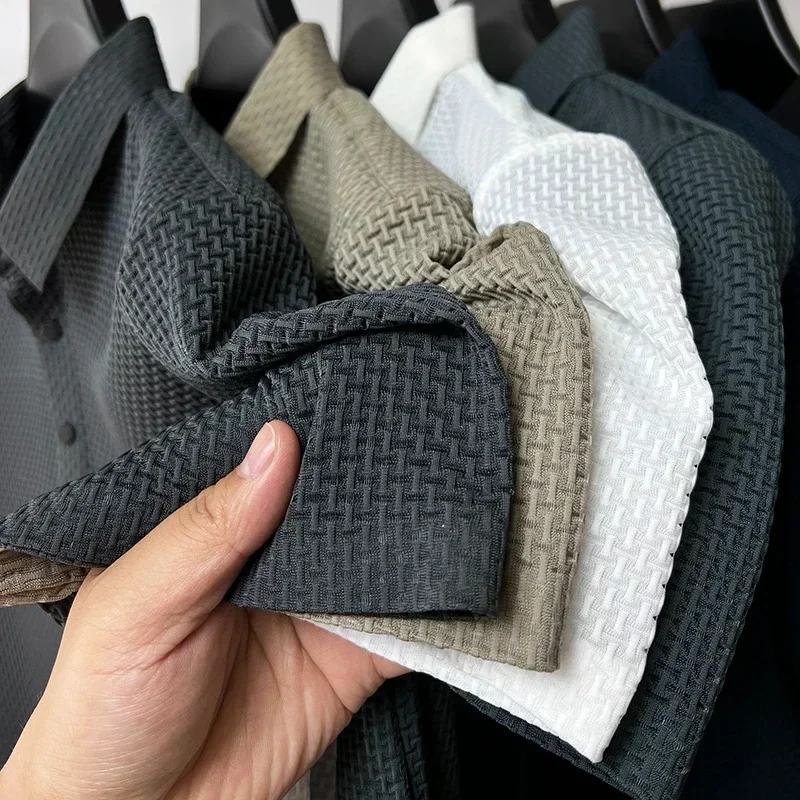 High-quality M-4XL Summer New Men's Short Sleeve T-shirt Cool and POLO Shirt Business Casual Sweat-absorbing Top image 5