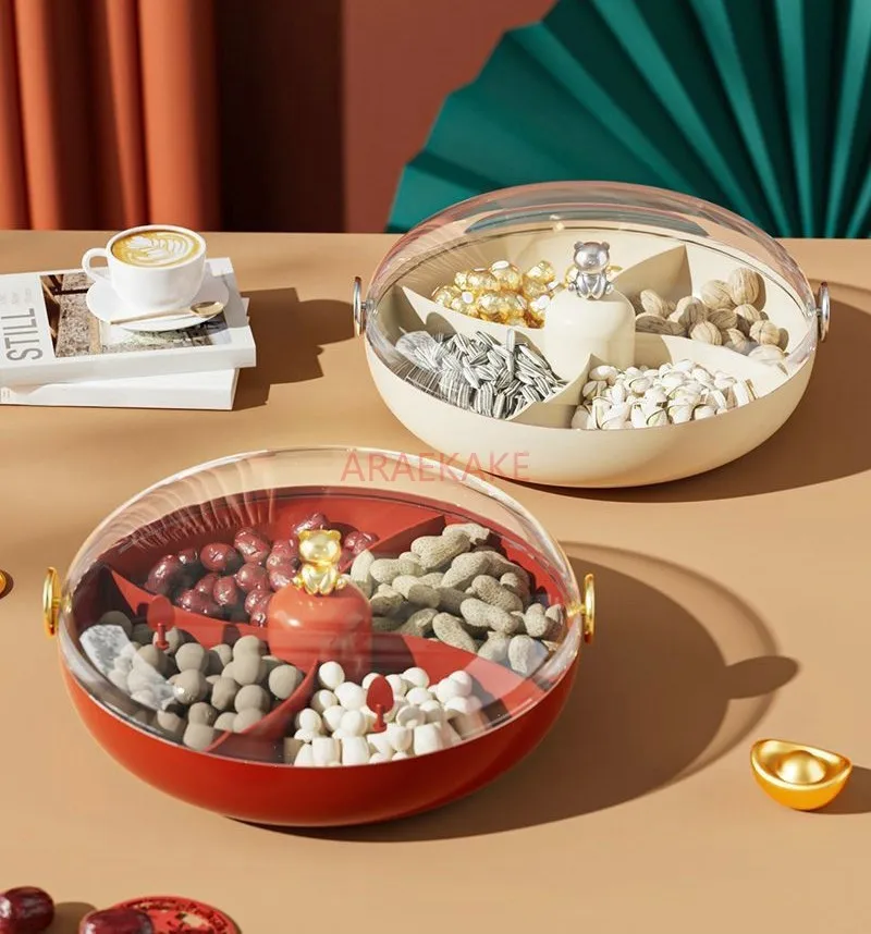 

Fruit tray, family living room snack box, coffee table, fruit candy box, sealed dried fruit tray storage box