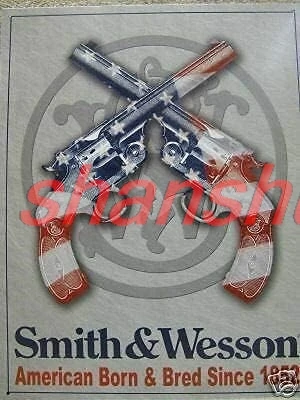 Smith & Wesson America Born Guns Hunting Tin Metal Sign New Retro Wall Home Bar Pub Vintage Cafe Decor, 8x12 Inch