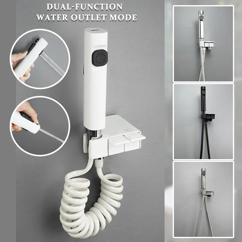 

Piano Key Shower Faucet Bathroom Shower Hand Bidet Sprayer Toilet Cold Water Shower 2 Function Sprinkler White Chrome Black Grey