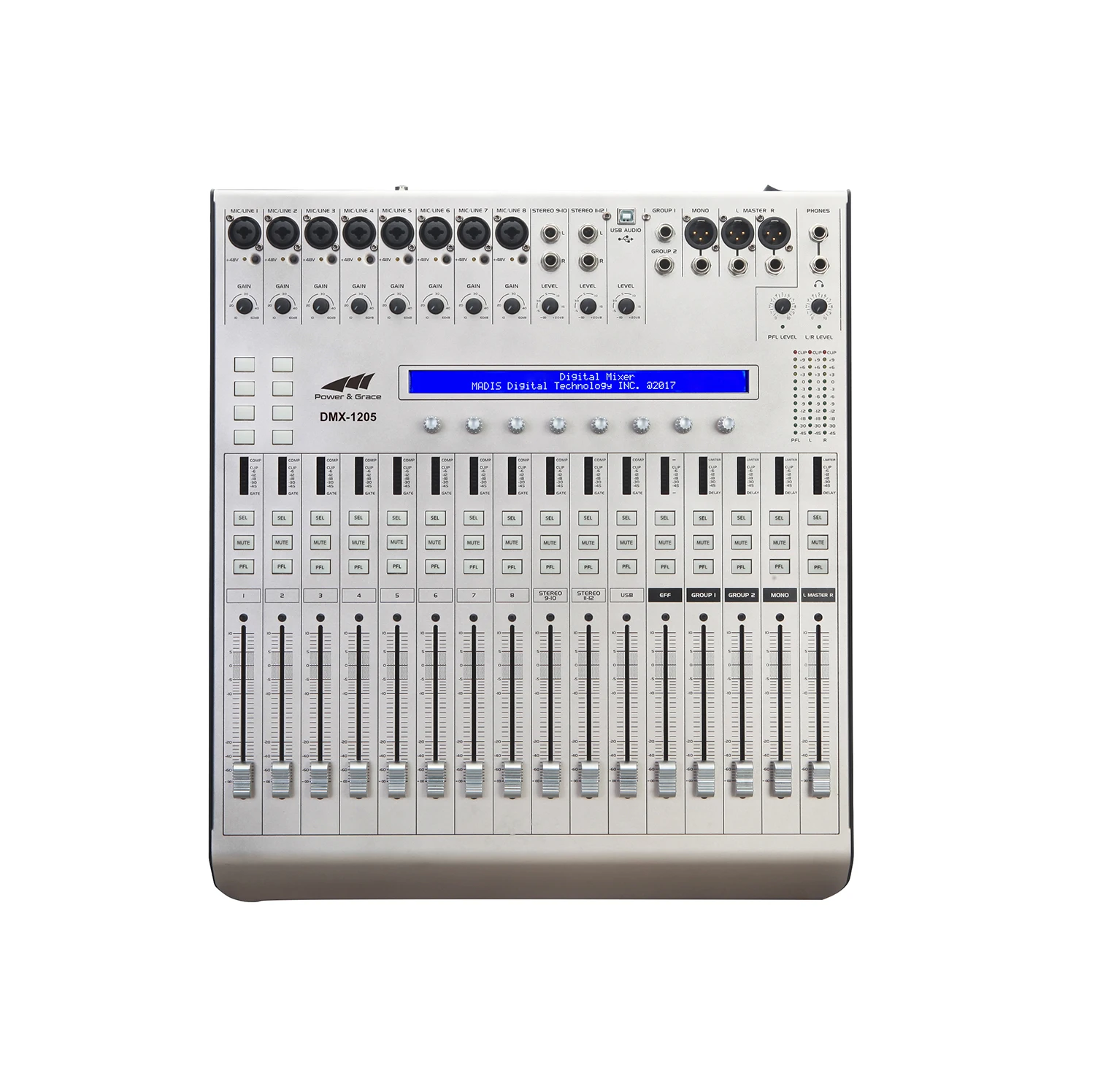 12-Channel Professional Mixer Audio Digital Mixing Console With 12 Mic/Line Inputs 5 Analog Outputs