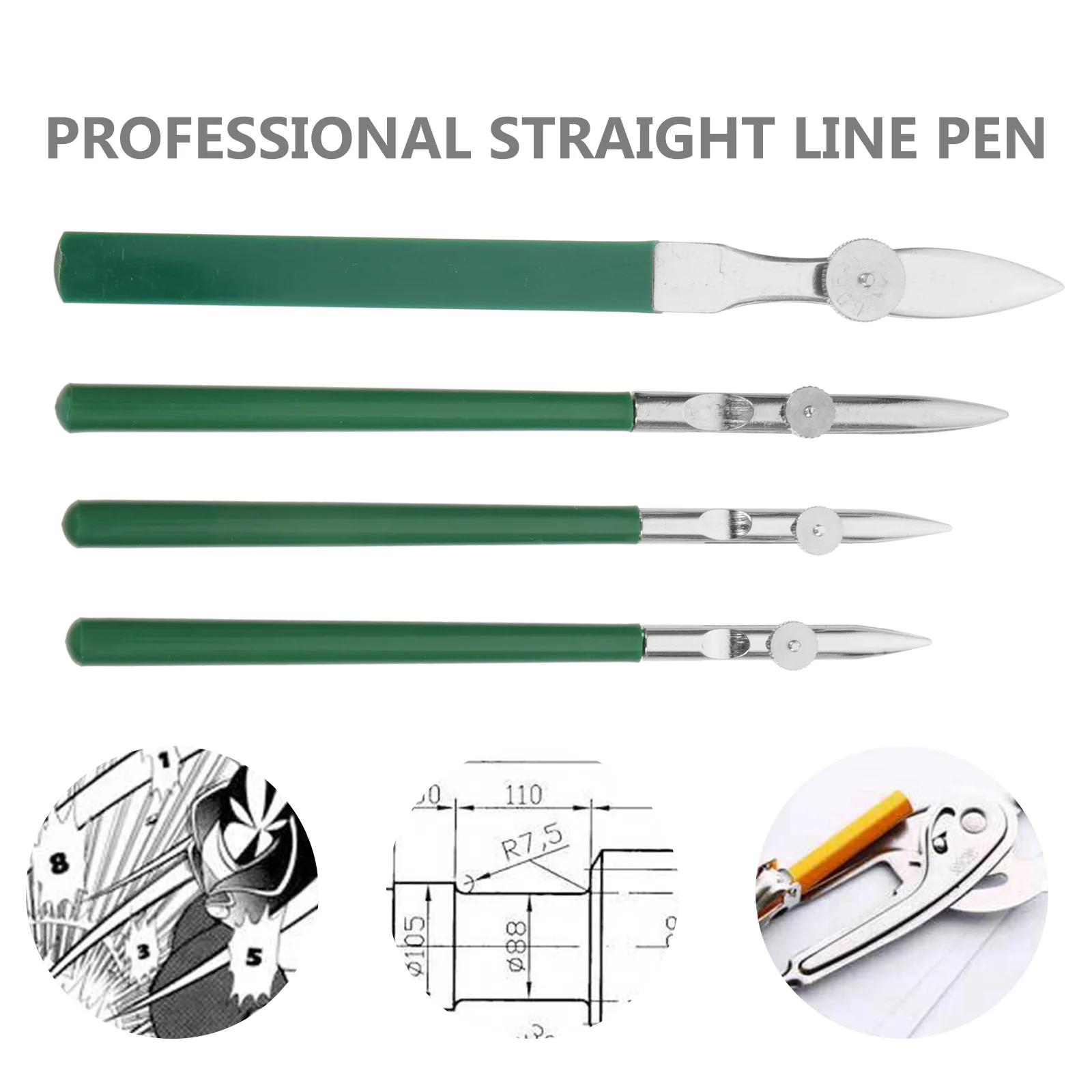 4 Pcs Duck Pen Ruling for Artists Comic Fluid Ruler Thin Line Iron Painting Paints