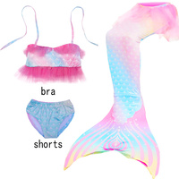 Girls Mermaid Tails Swimming Dresses Carnival Cosplay Costume for Child Mermaid Swimsuit(Not Include Flippers)