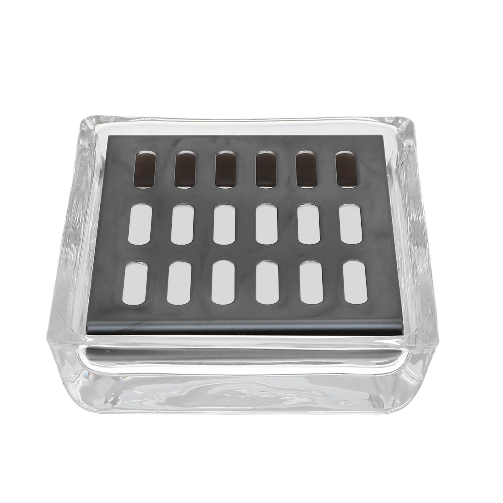 

Glass Soap Holder Clear Drainage Open Bottom Soap Tray Self Draining for Bathroom Kitchen Shower Sponge Drain Rack