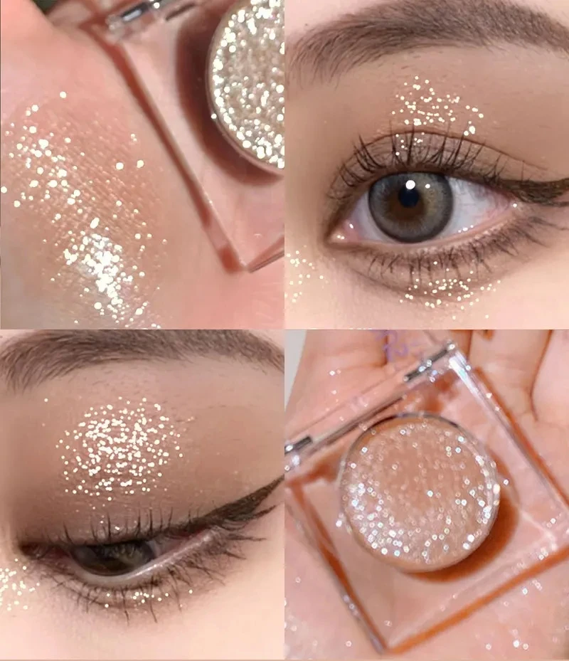 Flash eyeshadow earth tone persistent monochrome sequins pearly sparkle sparkle glitter waterproof eyeshadow cosmetics