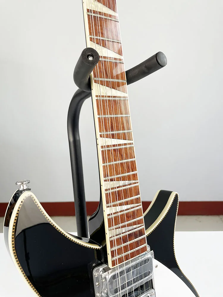 Ricken 350-12-string electric guitar With Fingerboard has varnish.Black Color High Quality Guitarra Free Shipping