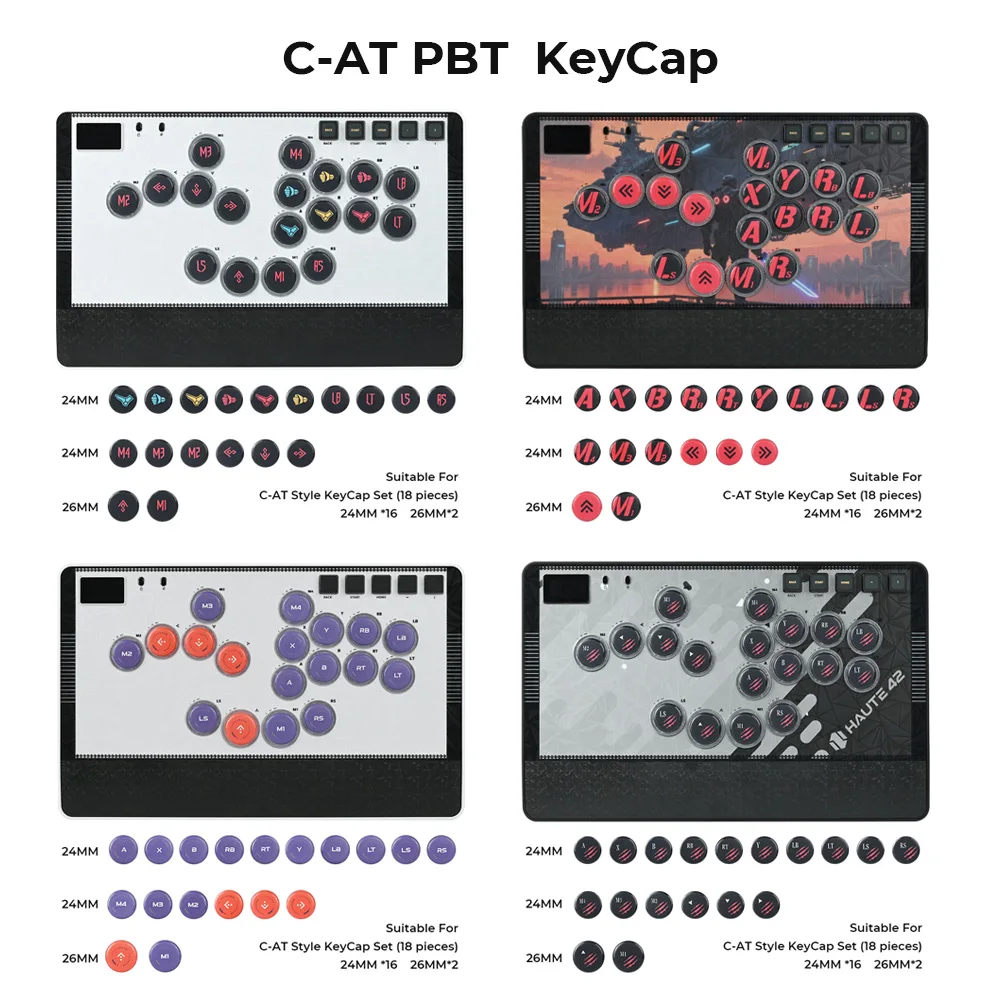 Haute42 24MM Hitbox Button Caps PBT Dye-Sublimation Printing Cross