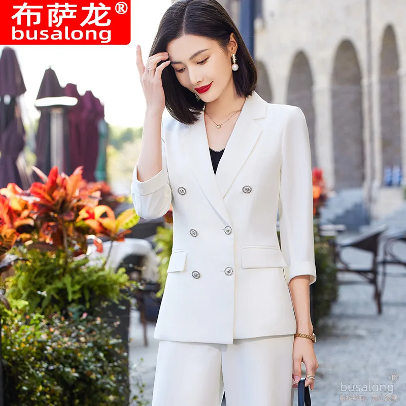 Blazer professionnel à manches mi-longues pour femmes, petit Blazer élégant, formel, Slim Fit, costume à la mode, été 2023